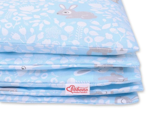 Baby cotton bedding set 2-pcs  135x100 cm- blue rabbits - Image 2