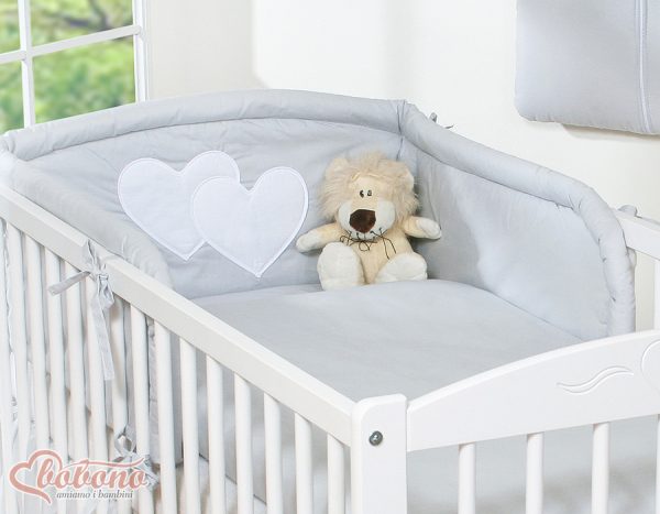Bedding set 3-pcs- Hanging Hearts grey - Image 2