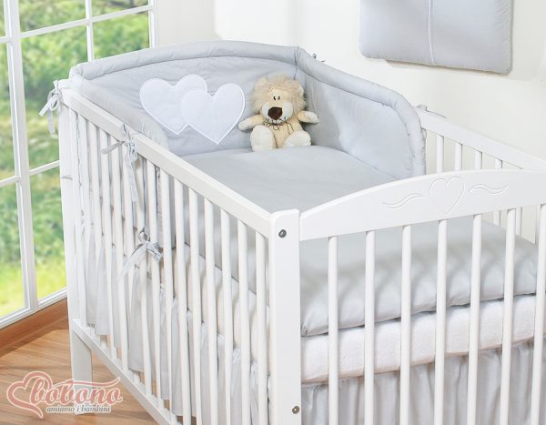 Bedding set 3-pcs- Hanging Hearts grey - Image 3