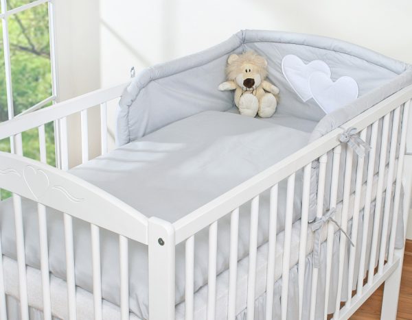 Bedding set 3-pcs- Hanging Hearts grey - Image 4