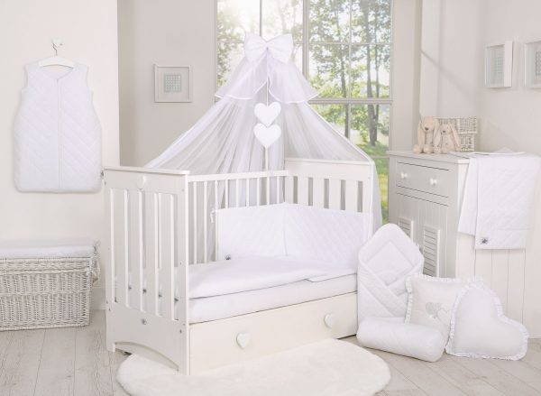 Wooden baby cot  120x60cm Lorenzo III white, with teething rail - Image 14