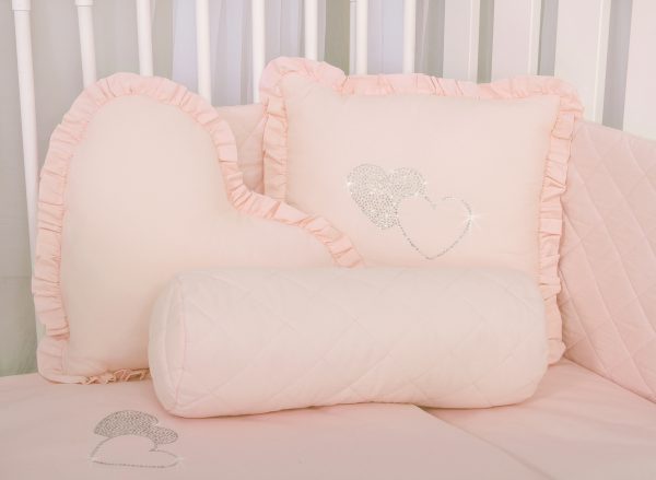 Decorative pillow with application - powder pink - Image 2