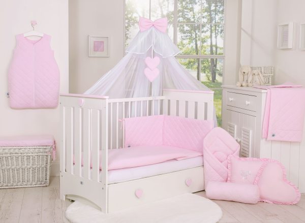 Wooden baby cot 120x60cm Lorenzo III white-pink, with teething rail - Image 12