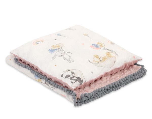 Set: Double-sided blanket minky + pillow- Balloons 1