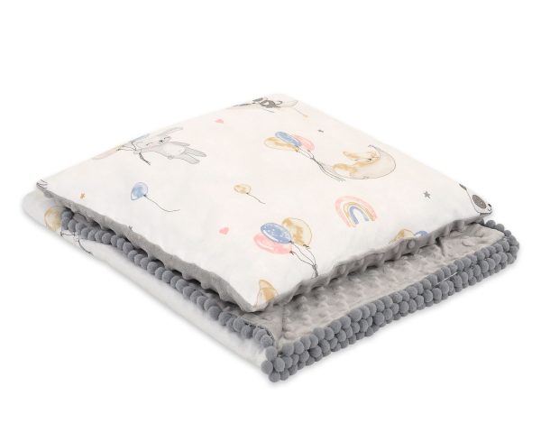 Set: Double-sided blanket minky + pillow- Balloons 2