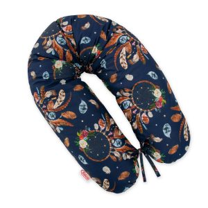 Multifunctional pregnancy pillow Longer - Dreamcatchers on navy blue