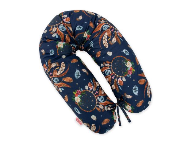 Multifunctional pregnancy pillow Longer - Dreamcatchers on navy blue