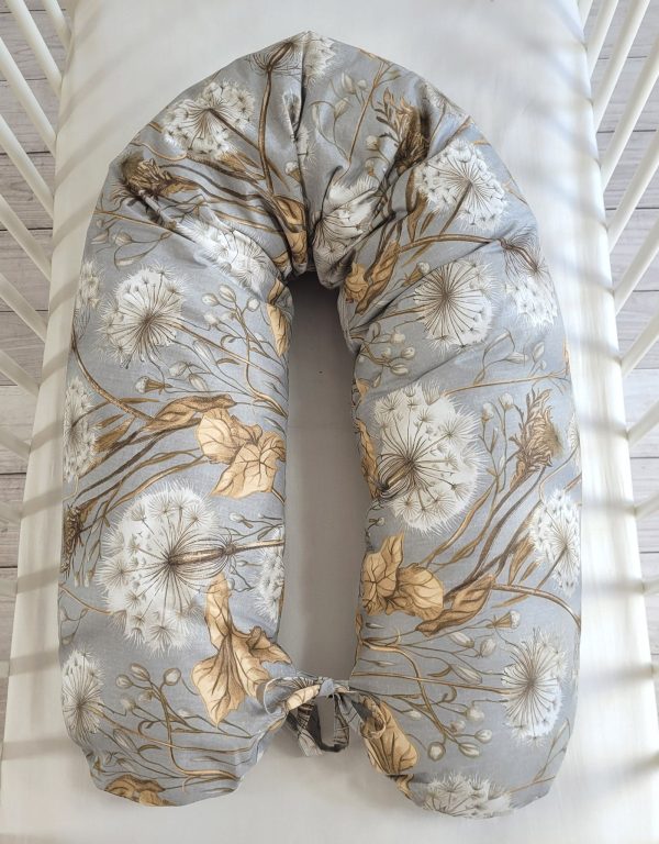 Pregnancy pillow- Longer - Dandelions grey - Image 4