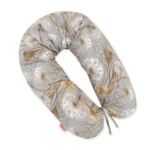 Pregnancy pillow- Longer - Dandelions grey