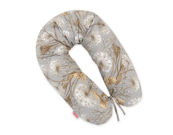 Pregnancy pillow- Longer - Dandelions grey
