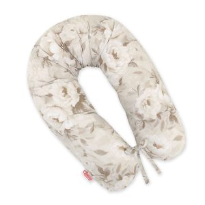 Pregnancy pillow- Longer - Peonies beige