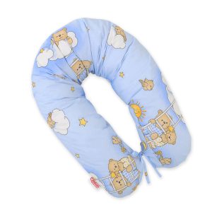 Multifunctional pregnancy pillow Longer - Blue teddy bear ladders