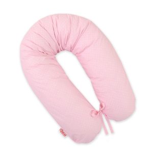 Multifunctional pregnancy pillow Longer - White polka dots on pink