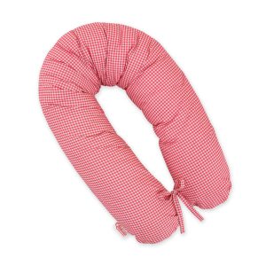 Pregnancy pillow- Longer- Dark pink checkered