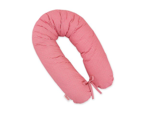 Pregnancy pillow- Longer- Dark pink checkered