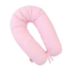 Multifunctional pregnancy pillow Longer - White polka dots on pink