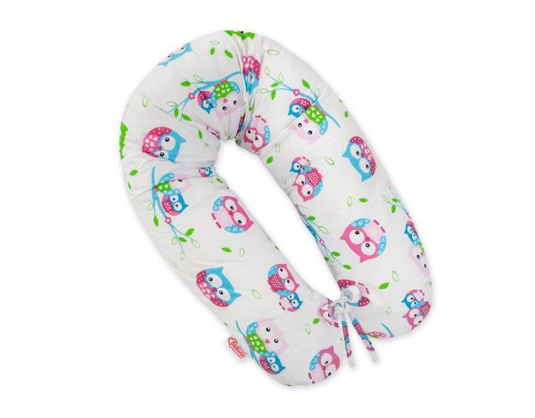 Multifunctional pregnancy pillow Longer - Owls on white