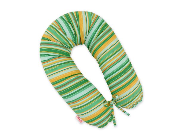 Pregnancy pillow- Green-yellow strips