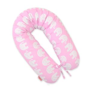 Multifunctional pregnancy pillow Longer - Elephants pink
