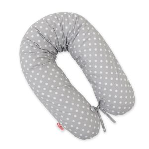 Multifunctional pregnancy pillow Longer - White polka dots on grey