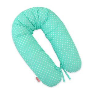 Multifunctional pregnancy pillow Longer - White polka dots on mint