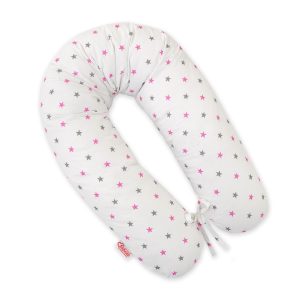 Multifunctional pregnancy pillow Longer - Grey-pink stars