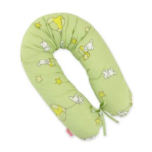Pregnancy pillow- Longer- Teddy bear with balloon green