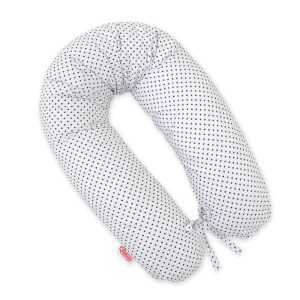 Multifunctional pregnancy pillow Longer - Navy blue dots on white