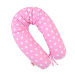 Multifunctional pregnancy pillow Longer - white dots on pink