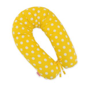 Pregnancy pillow- white dots on yellow