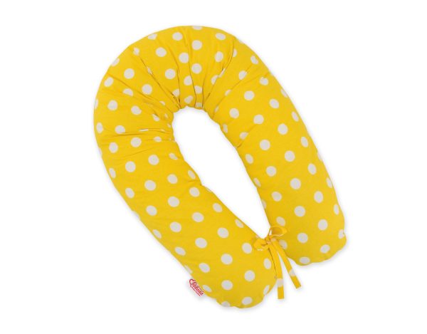 Pregnancy pillow- white dots on yellow