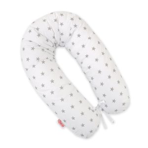 Multifunctional pregnancy pillow Longer- White with grey stars