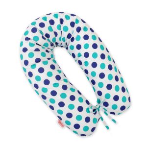 Multifunctional pregnancy pillow Longer - Mint-navy blue dots