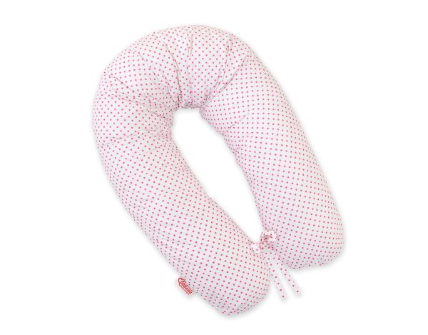 Pregnancy pillow- Longer, removable pillowcase - pink dots