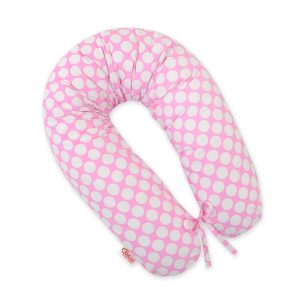 Multifunctional pregnancy pillow Longer - pink with white dots