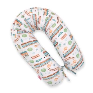 Multifunctional pregnancy pillow Longer - turquoise train