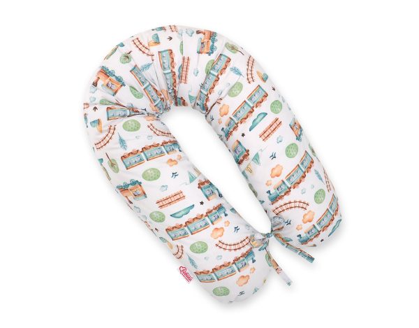 Multifunctional pregnancy pillow Longer - turquoise train
