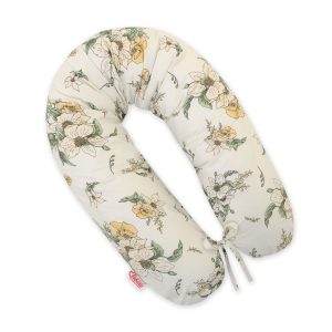 Multifunctional pregnancy pillow Longer - clematis on beige