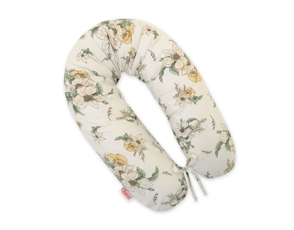 Multifunctional pregnancy pillow Longer - clematis on beige