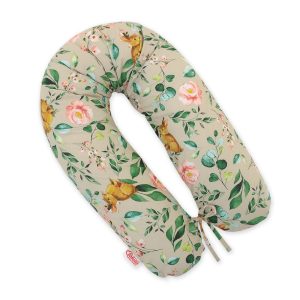 Multifunctional pregnancy pillow Longer - rabbit with flowers