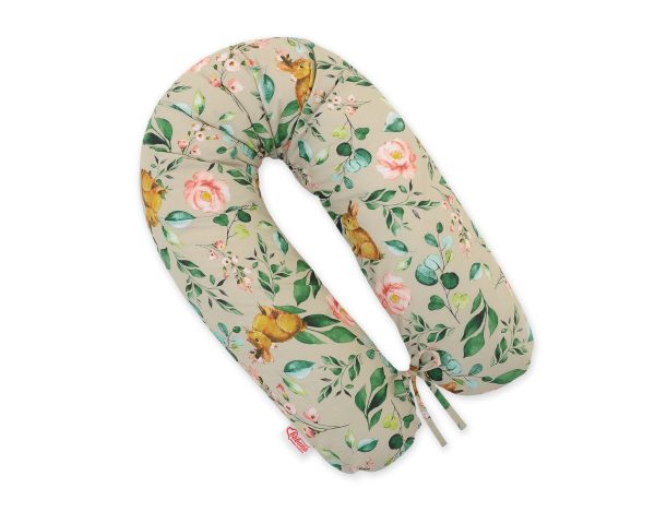 Multifunctional pregnancy pillow Longer - rabbit with flowers