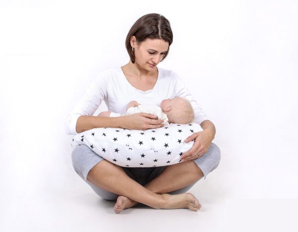 Breastfeeding Pillow Nursing Croissant Pillow, removable, Hands-Free Feeding- powder pink - Image 3