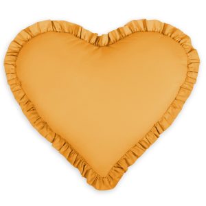 Decorative heart pillow - honey yellow
