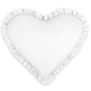 Decorative heart pillow - white