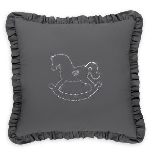 Decorative pillow with application - anthracite