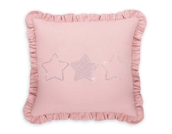 Decorative pillow with application - pastel pink - Image 3