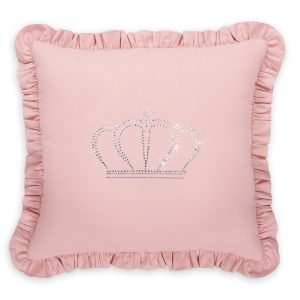 Decorative pillow with application - pastel pink