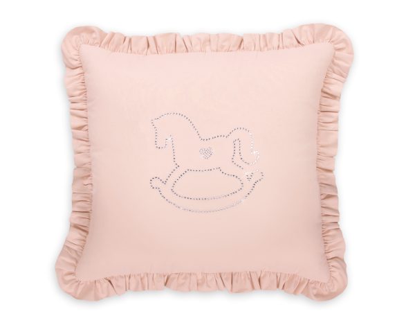 Decorative pillow with application - powder pink - Image 3