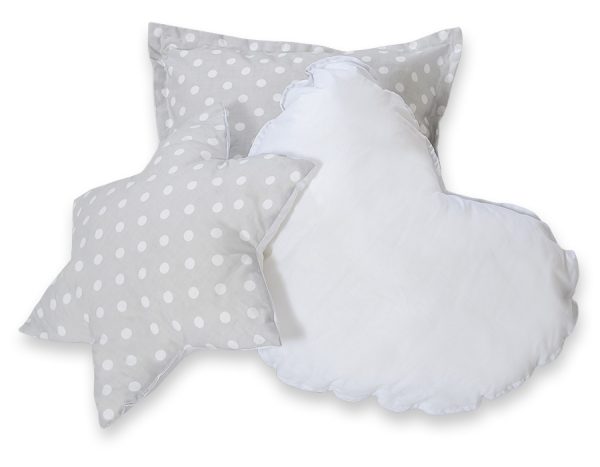 Teepee tent for kids + playmat + pillows + decorative feathers - White dots on grey - Image 6