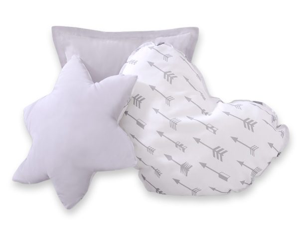 Teepee tent for kids + playmat + pillows + decorative feathers - Grey arrows - Image 7